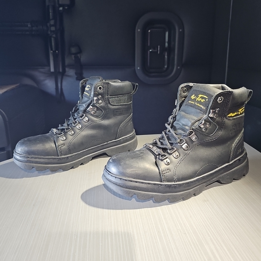 Ad Tec Womens 6" Steel Toe, Oil Resistant Leather Work Boots Black Size 10 M‎